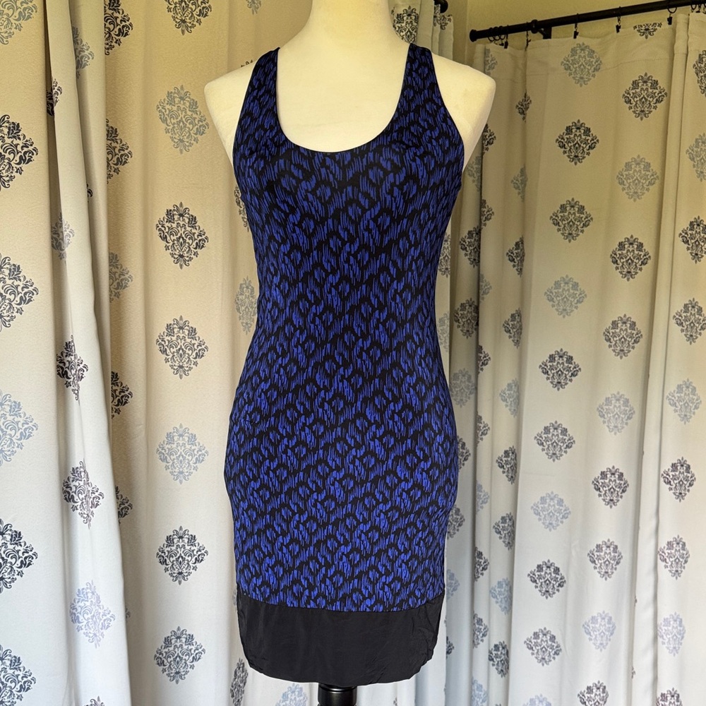 Guess by Marciano Blue and Black Mini Dress